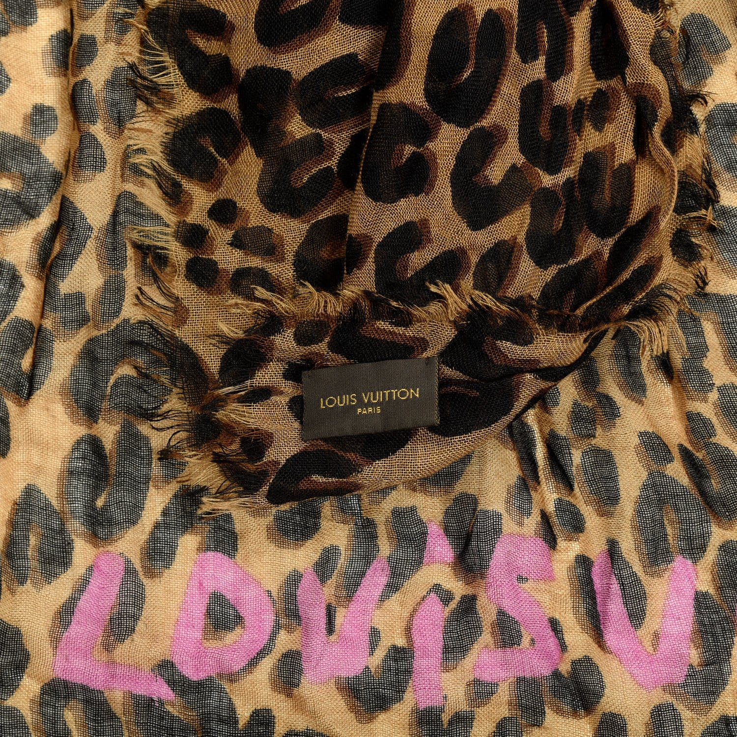 Louis Vuitton Cashmere Silk Leopard Etole Stole Marron 3 of 4
