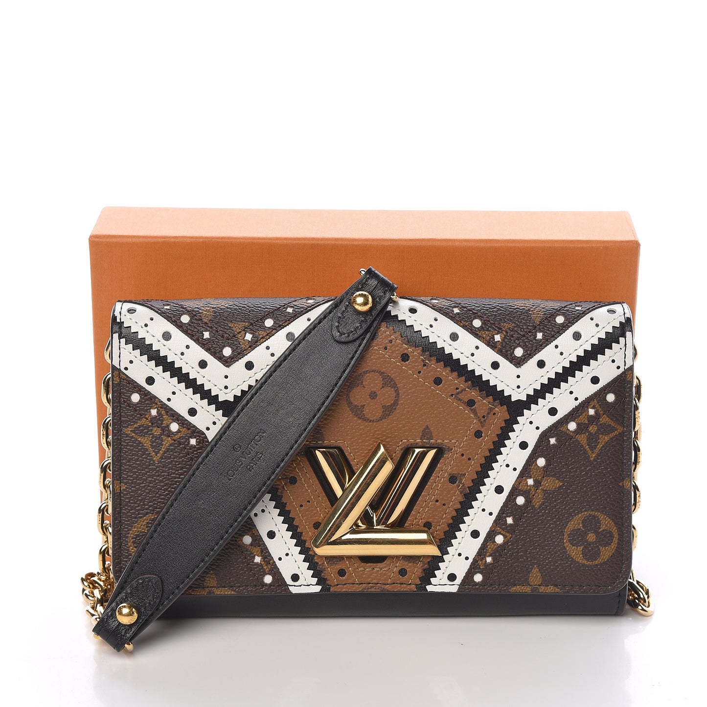 Veau Satin Monogram Twist Chain Wallet