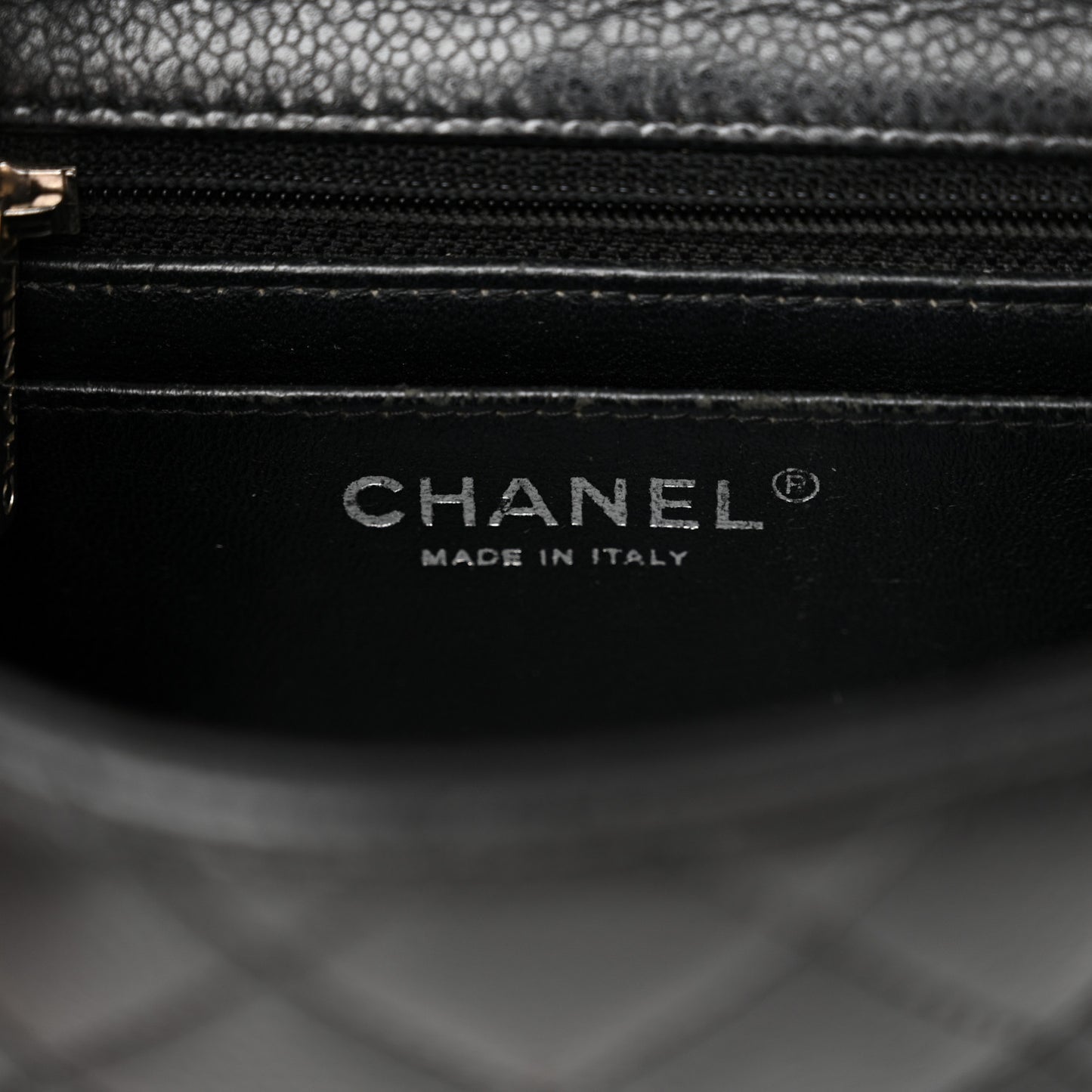 Caviar Quilted Mini Square Flap Black
