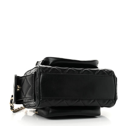 Chanel Shiny Crumpled Lambskin Quilted Small Preppy Pocket Camera Case Black 4 of 10