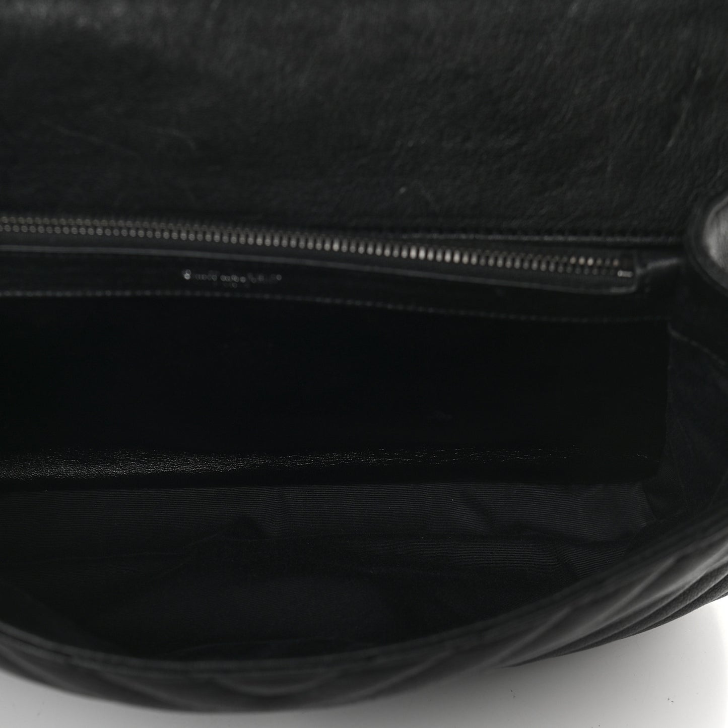 Sheepskin Matelasse Chevron Monogram Large College Satchel Black