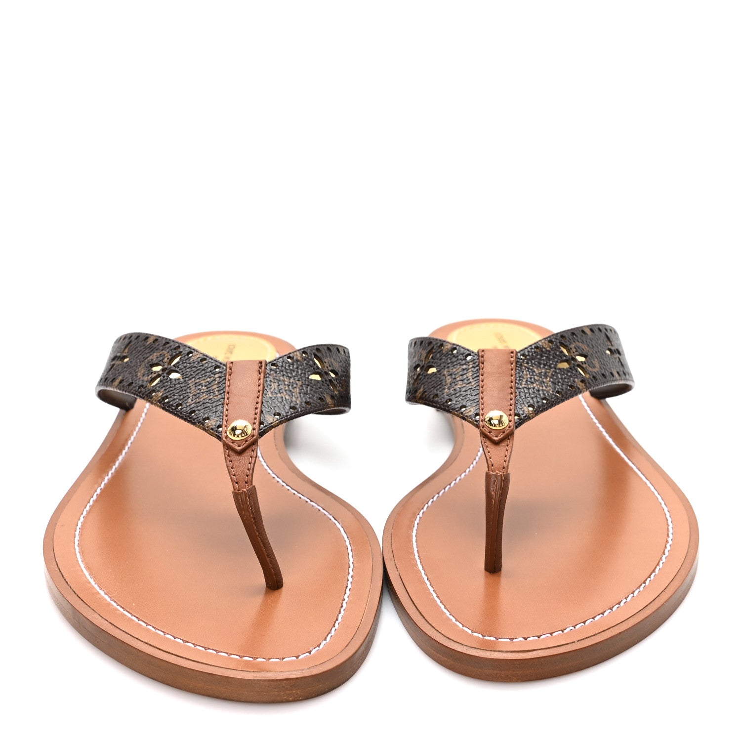 Louis Vuitton Monogram Sunny Flat Thong Sandals 39 Brown 3 of 9