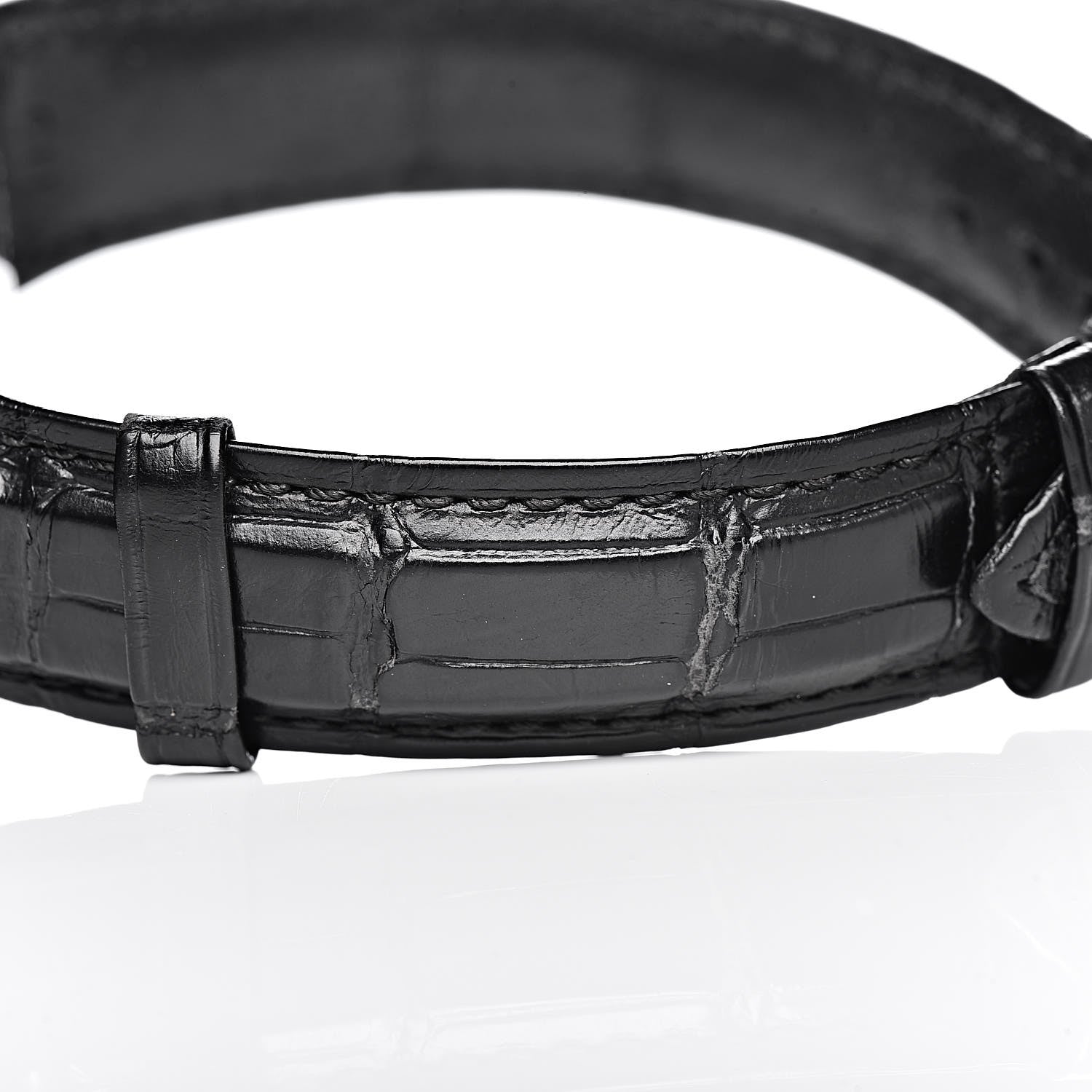 Tiffany Stainless Steel Alligator Diamond 35mm Atlas Chronograph Quartz Watch Black 10 of 10