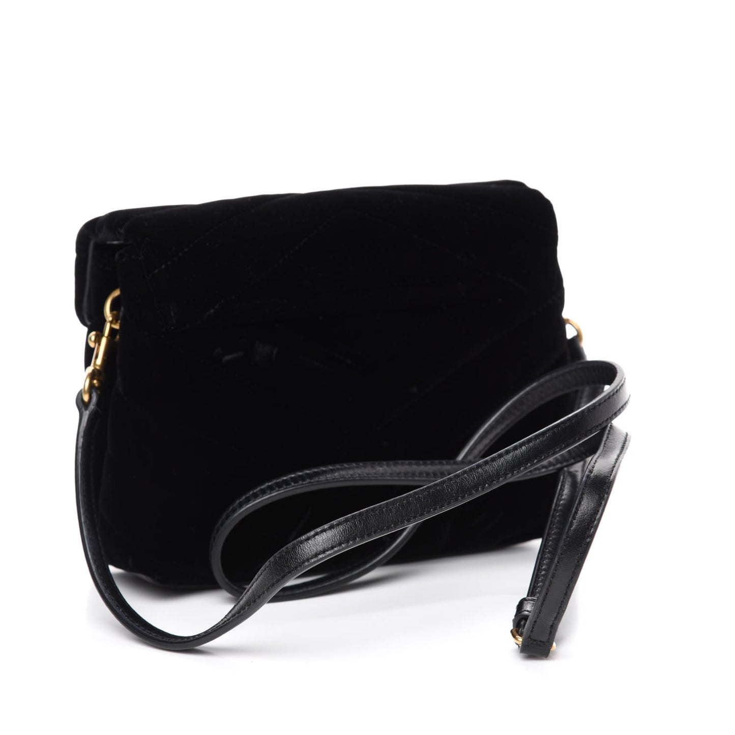 Velvet Y Quilted Monogram Toy Loulou Chain Satchel French Black