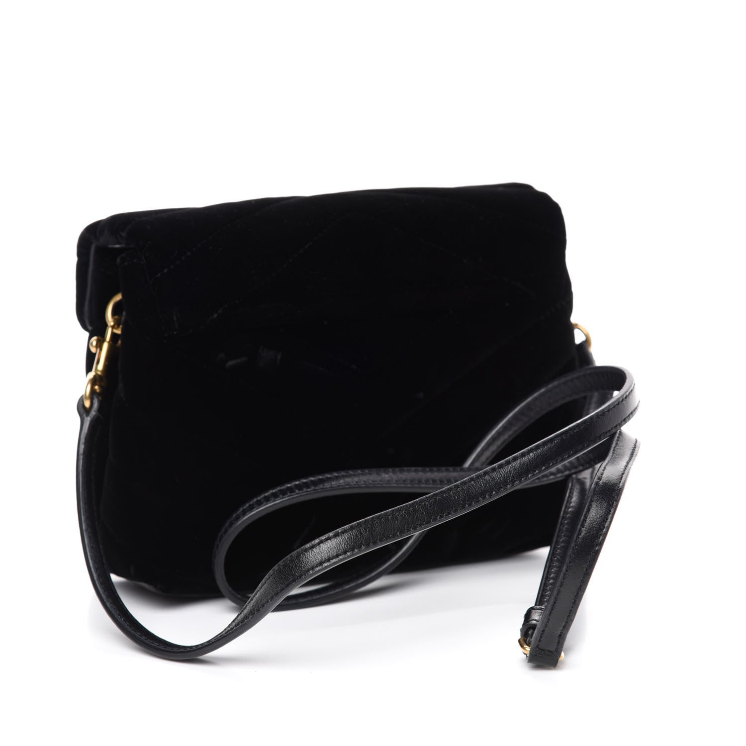 Saint Laurent Velvet Y Quilted Monogram Toy Loulou Chain Satchel French Black 3 of 13