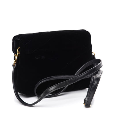 Saint Laurent Velvet Y Quilted Monogram Toy Loulou Chain Satchel French Black 3 of 13