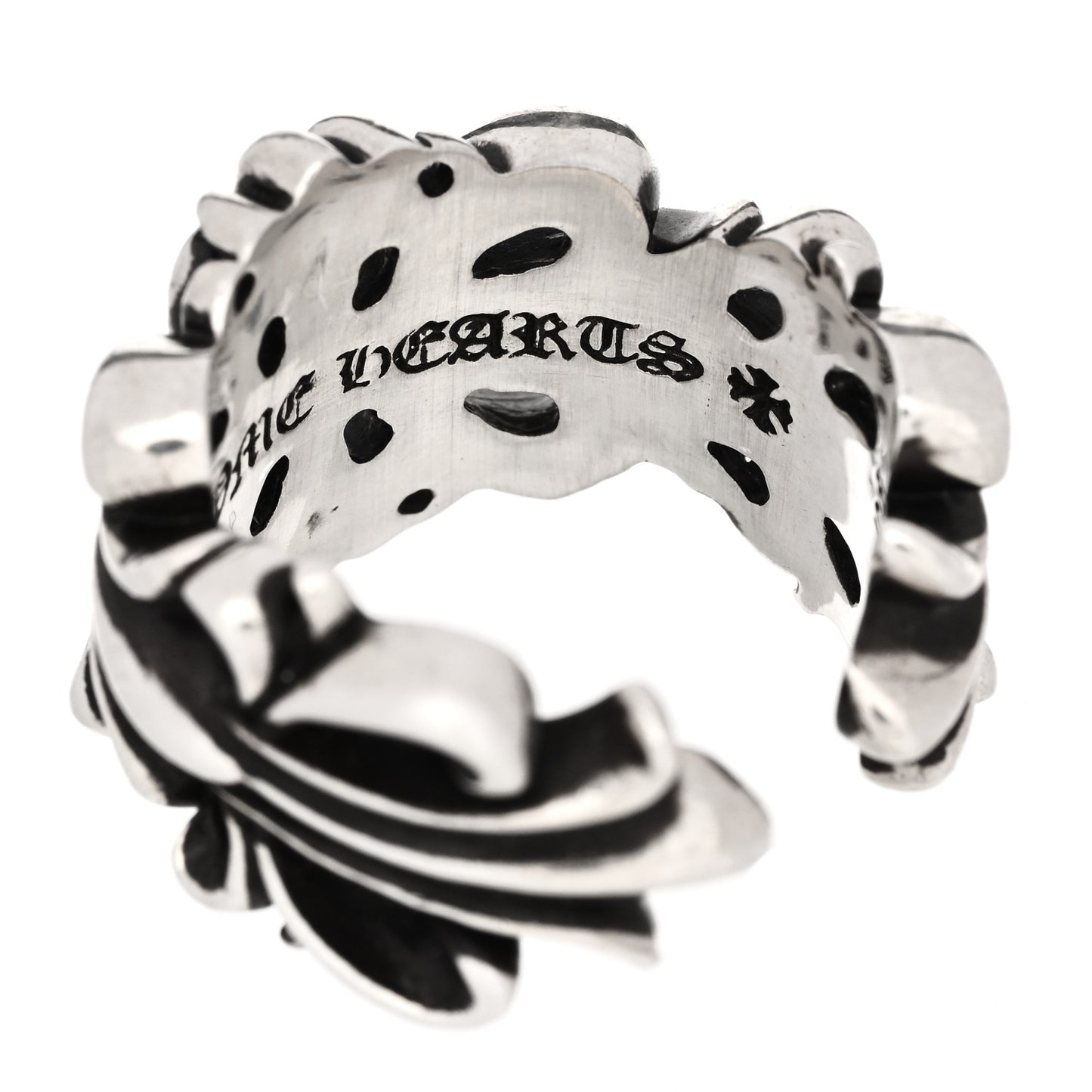 Sterling Silver Double Floral Cross Ring 54 7