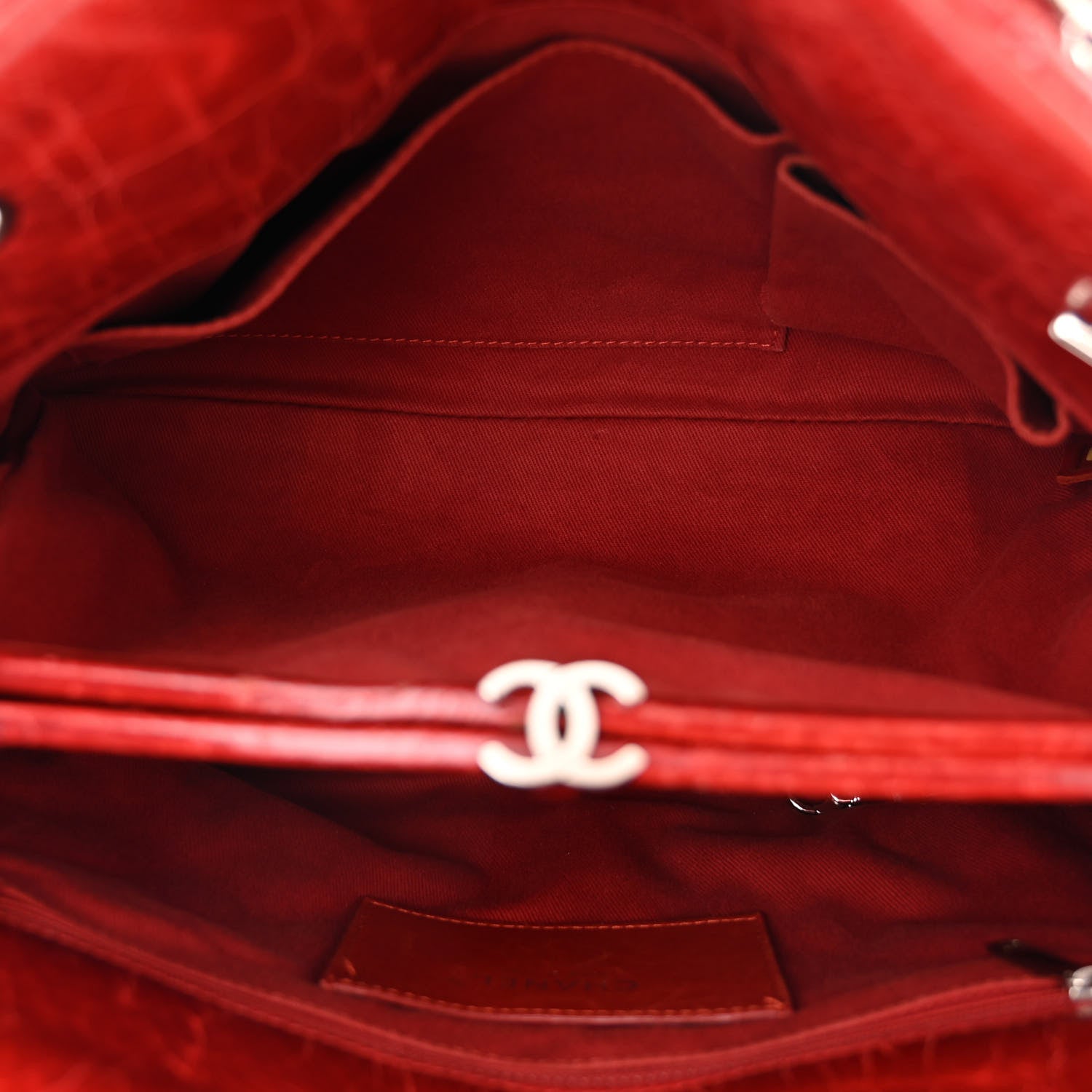 Chanel Glazed Calfskin Quilted Large Just Mademoiselle Bowling Bag Red 6 of 15