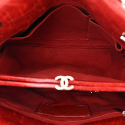 Chanel Glazed Calfskin Quilted Large Just Mademoiselle Bowling Bag Red 6 of 15