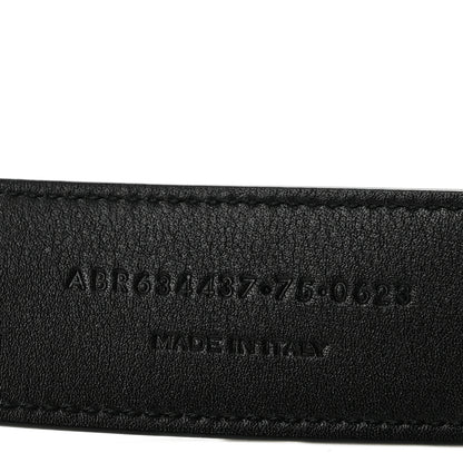 Saint Laurent Box Laque Monochrome Monogram Square Buckle Belt 75 30 Black 6 of 8