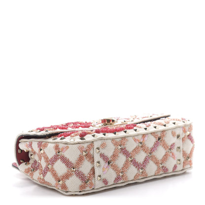 Valentino Garavani Canvas Beaded Small Rockstud Spike Shoulder Bag Multicolor 4 of 11