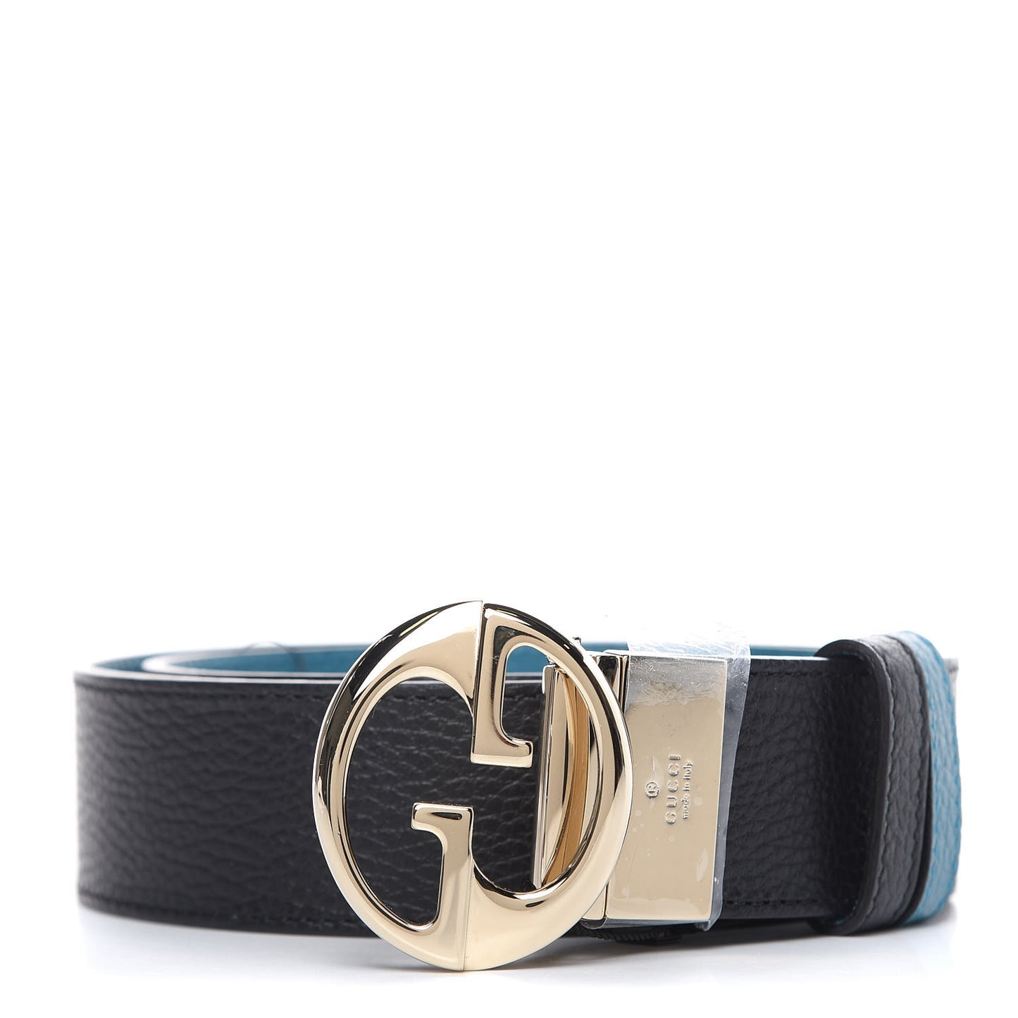 Dollar Calfskin 1973 Reversible Belt 80 32 Black Deep Cobalt