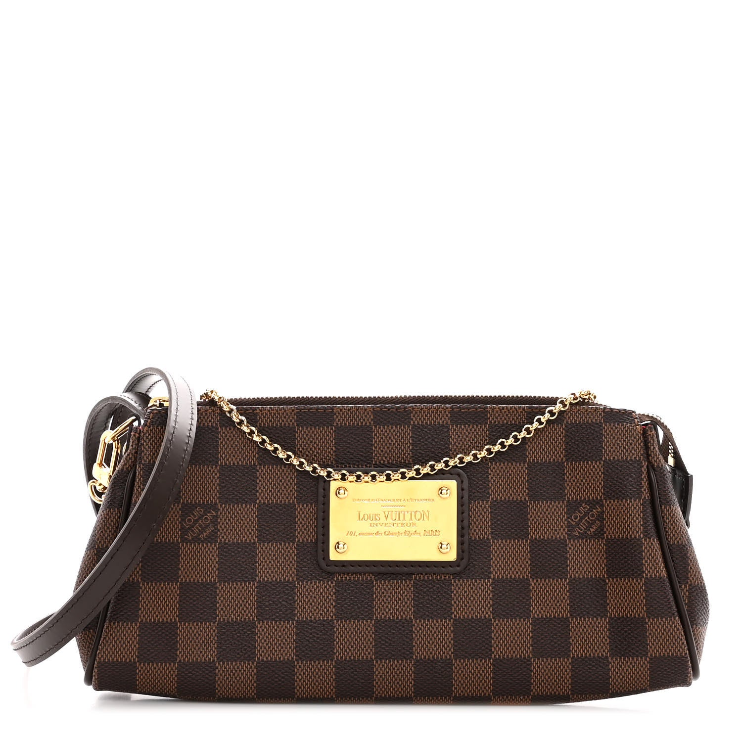 Louis Vuitton LOUIS VUITTON Damier Ebene Eva Clutch 1 of 8