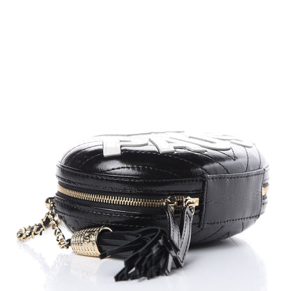 Chanel Lambskin Embroidered Chevron Quilted La Pausa Tassel Clutch Black 4 of 9