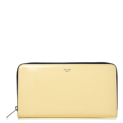 Celine Spazzolato Calfskin Large Zip Around Multifunction Wallet Yellow 1 of 7