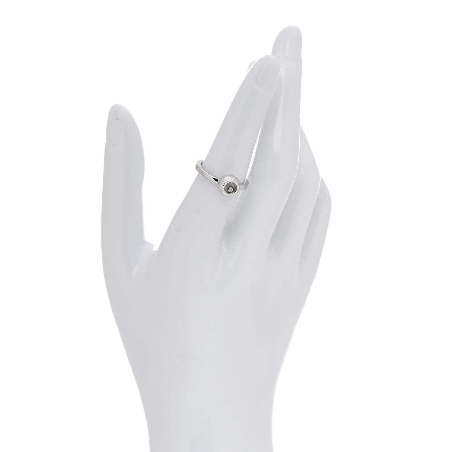 18K White Gold Diamond Happy Diamonds Icons Ring 52 6