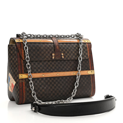 Louis Vuitton Transformed Damier Ebene Time Trunk Twist Shoulder Bag MM Black 2 of 11
