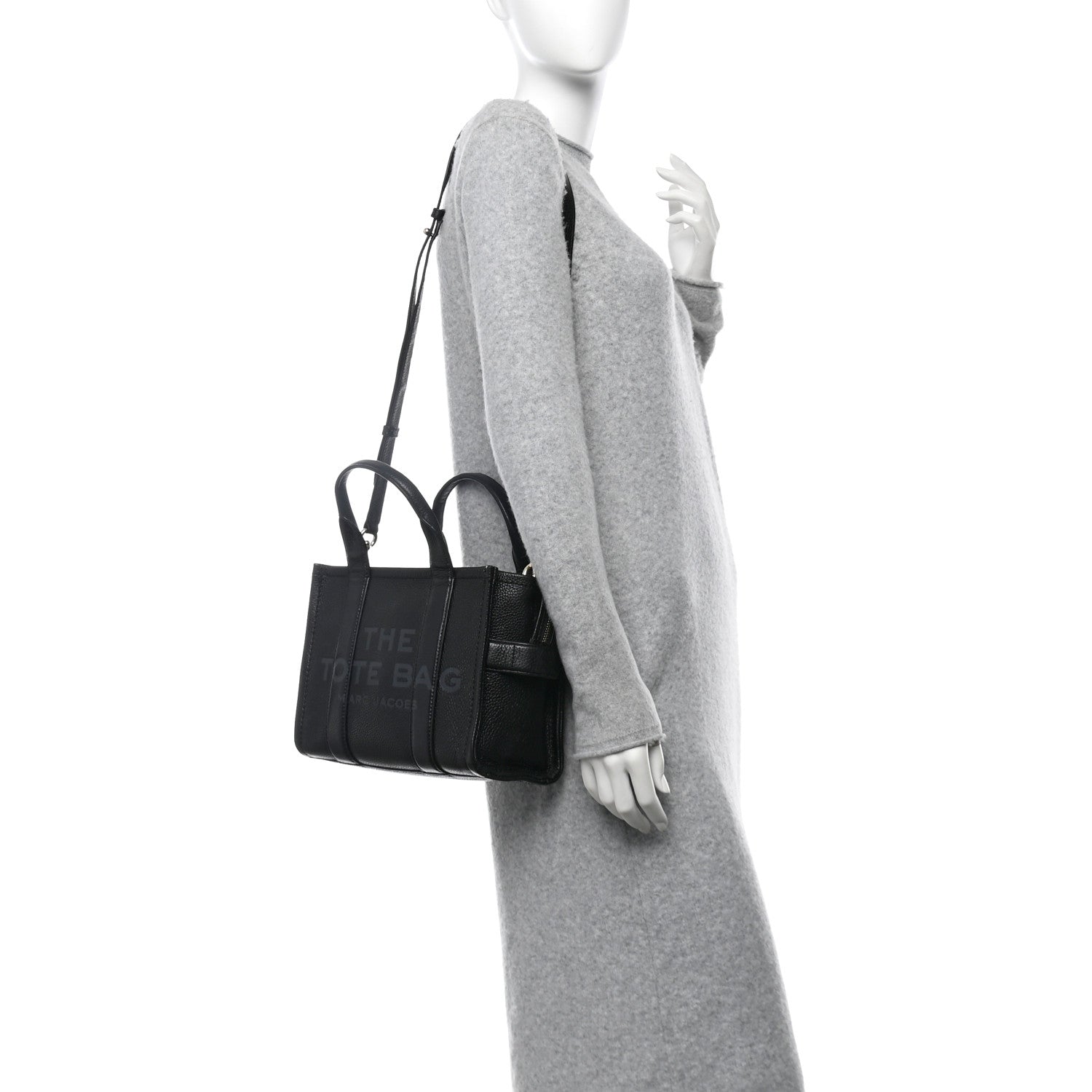 Marc Jacobs Grained Calfskin Small The Tote Bag Black 2 of 13