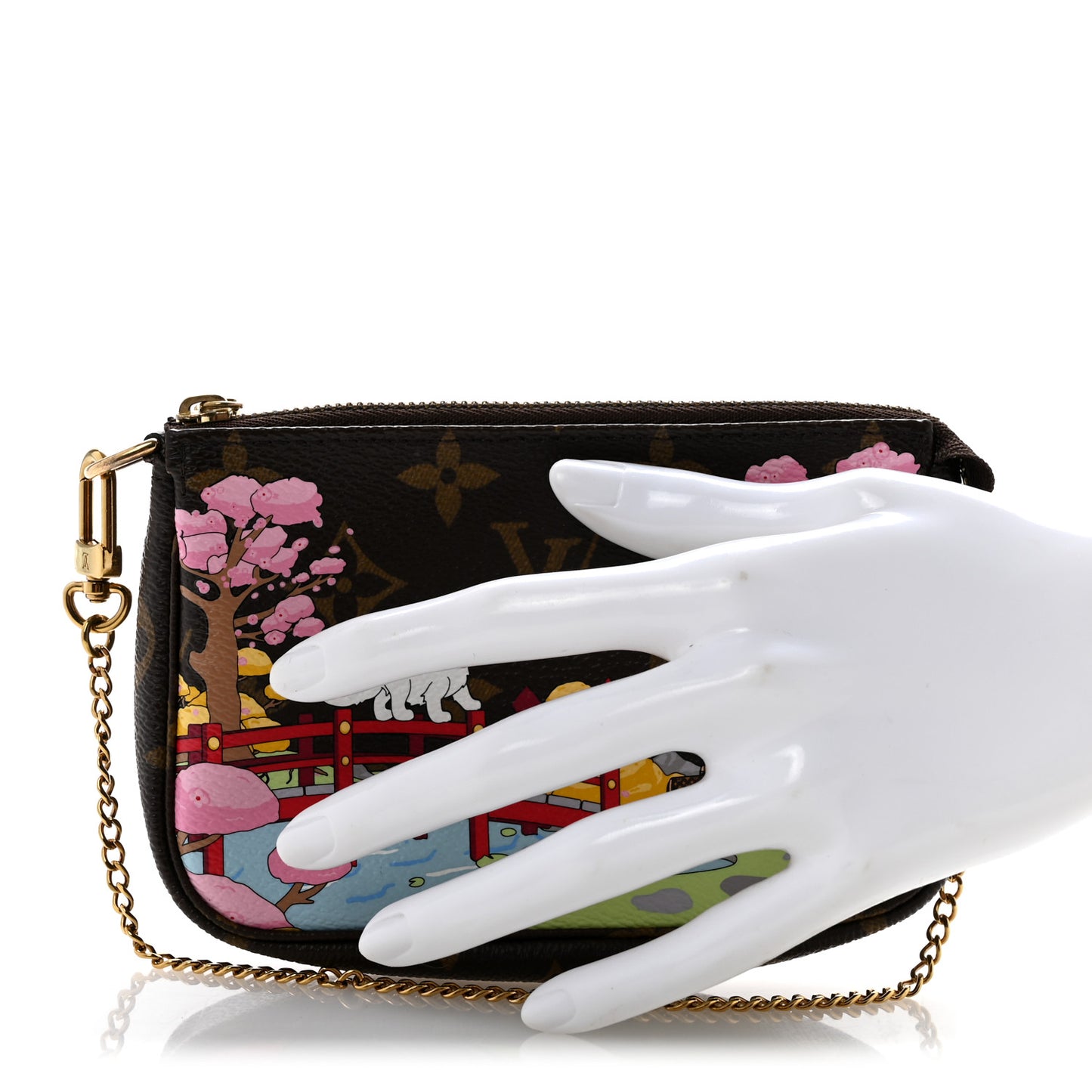 Monogram 2021 Christmas Animation Japanese Garden Mini Pochette Accessories Wisteria Pink