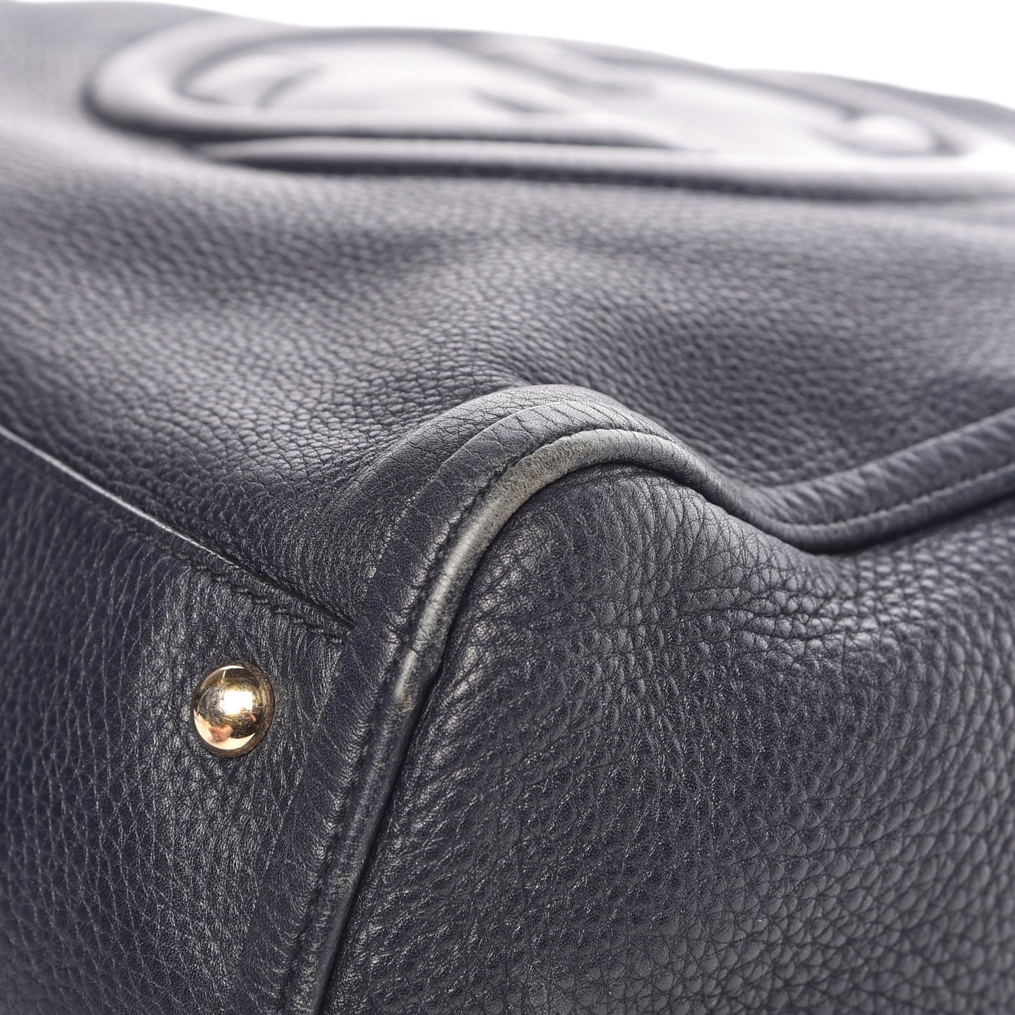 Pebbled Calfskin Medium Soho Shoulder Bag Blue