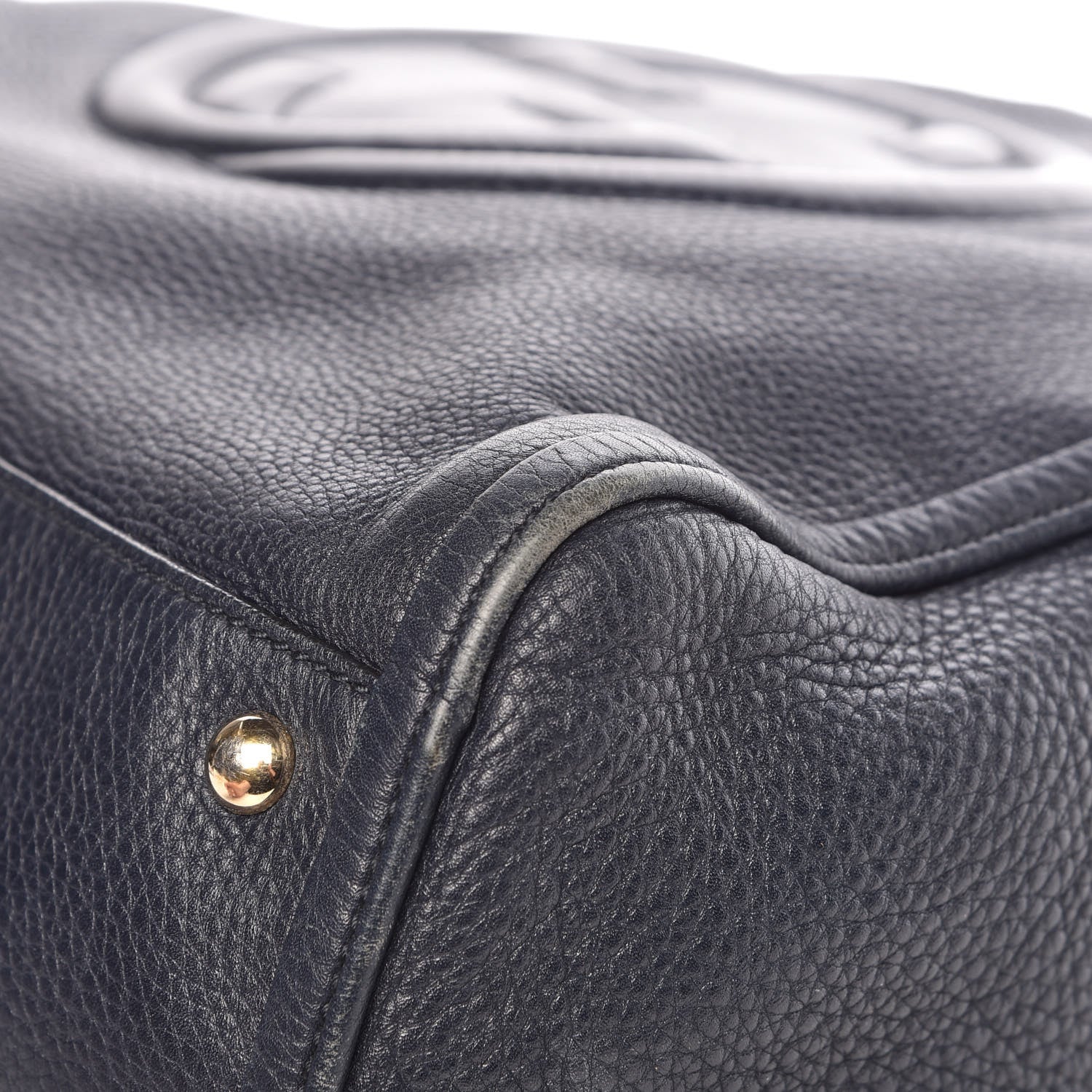 Gucci Pebbled Calfskin Medium Soho Shoulder Bag Blue 8 of 17