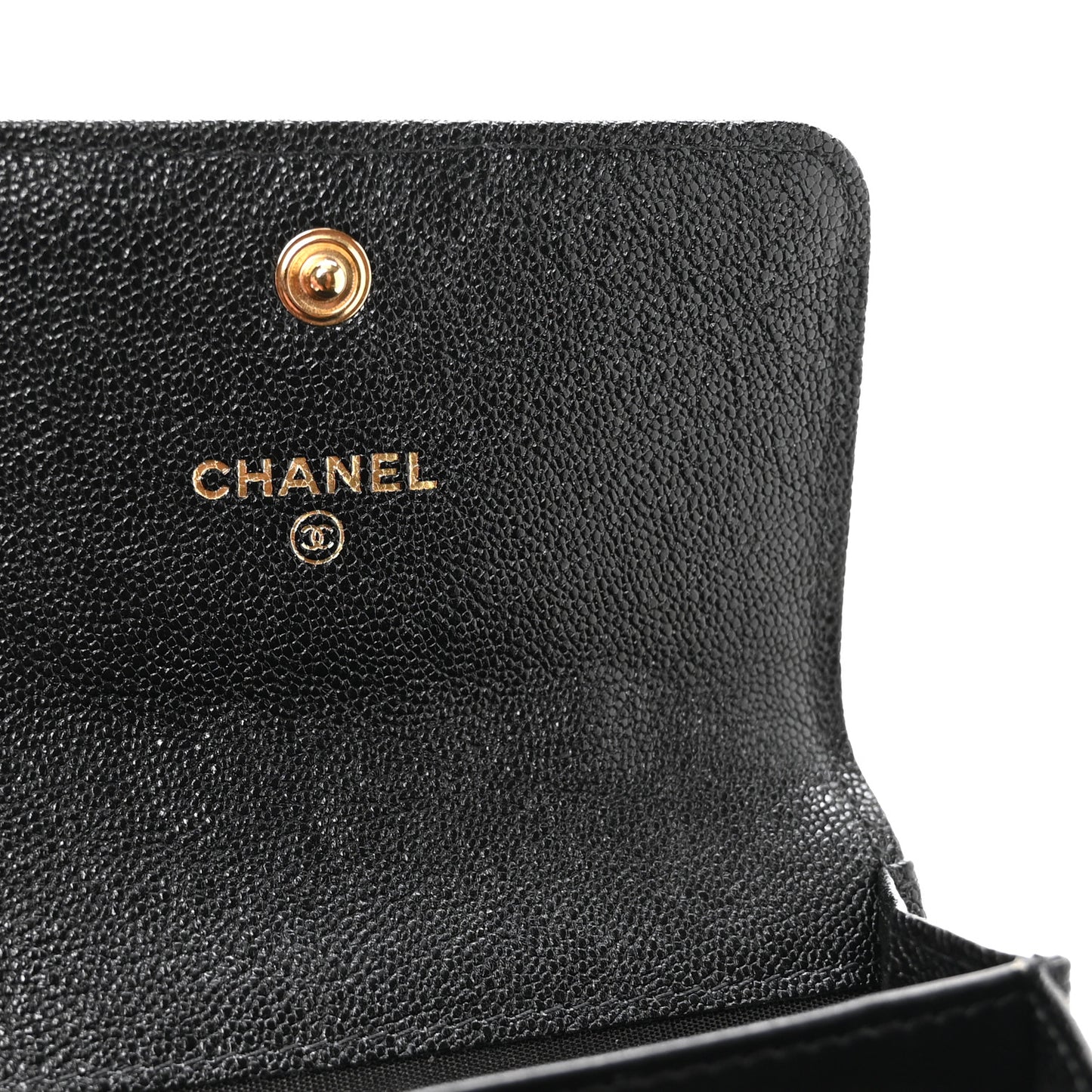 Caviar Quilted Boy Flap Card Holder Black