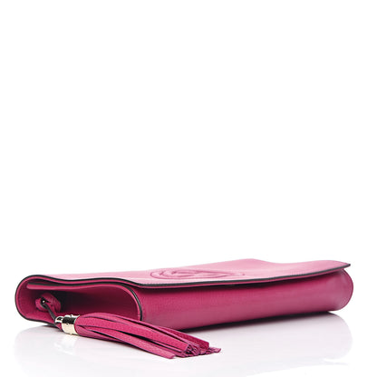 Gucci Pebbled Calfskin Medium Soho Clutch Fuchsia 4 of 10