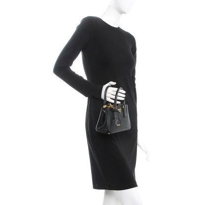 Prada Saffiano Lux Mini Galleria Double Zip Tote Black 3 of 8