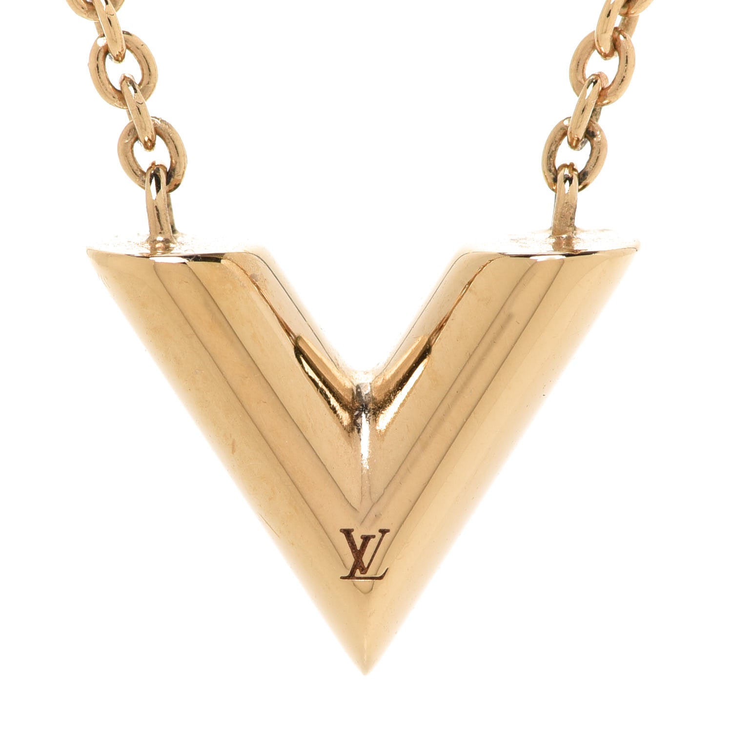 Louis Vuitton Essential V Necklace Gold 4 of 8