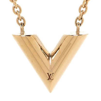 Louis Vuitton Essential V Necklace Gold 4 of 8