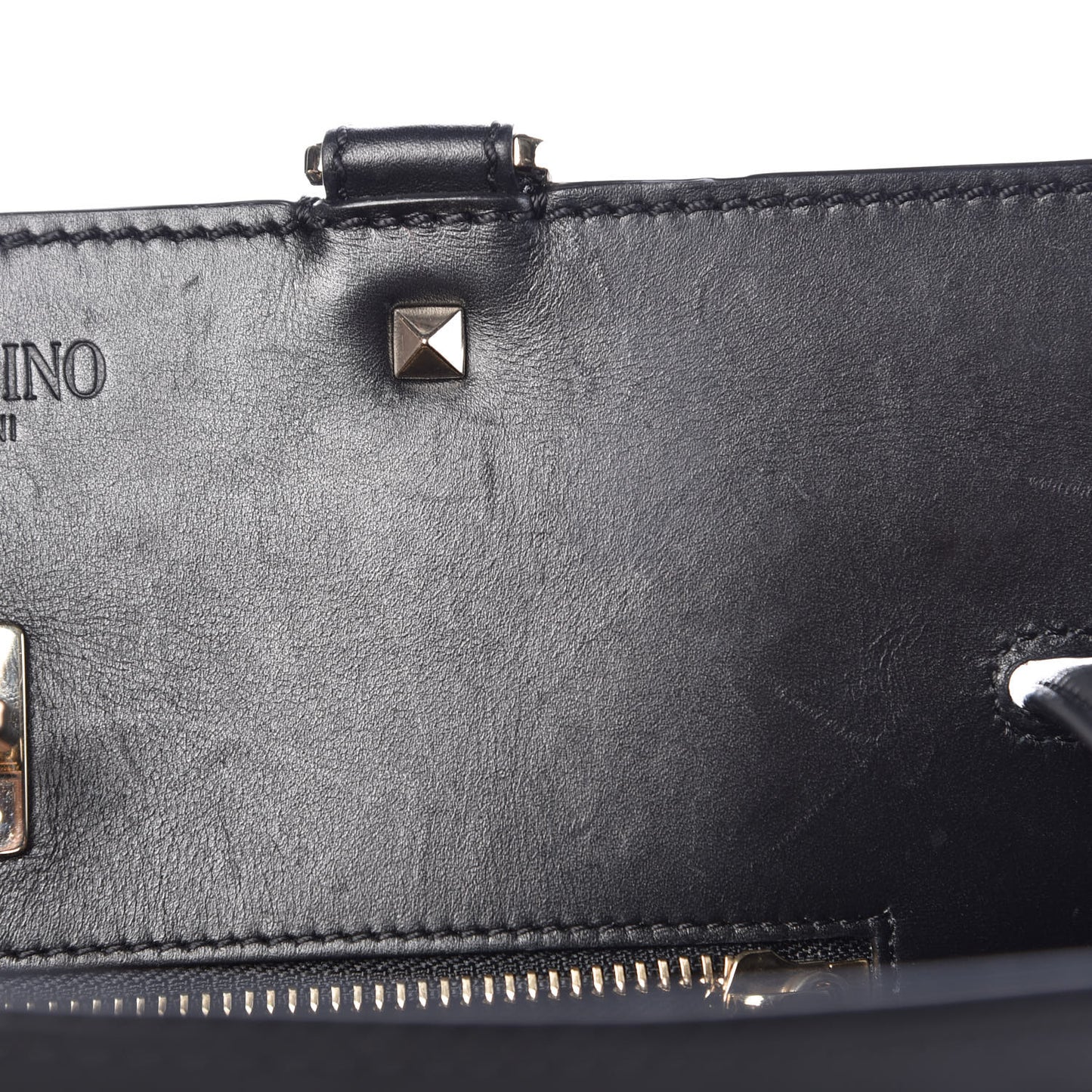 Calfskin Studded Large JoyLock Satchel Black