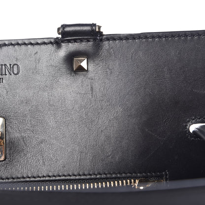Valentino Garavani Calfskin Studded Large JoyLock Satchel Black 10 of 20