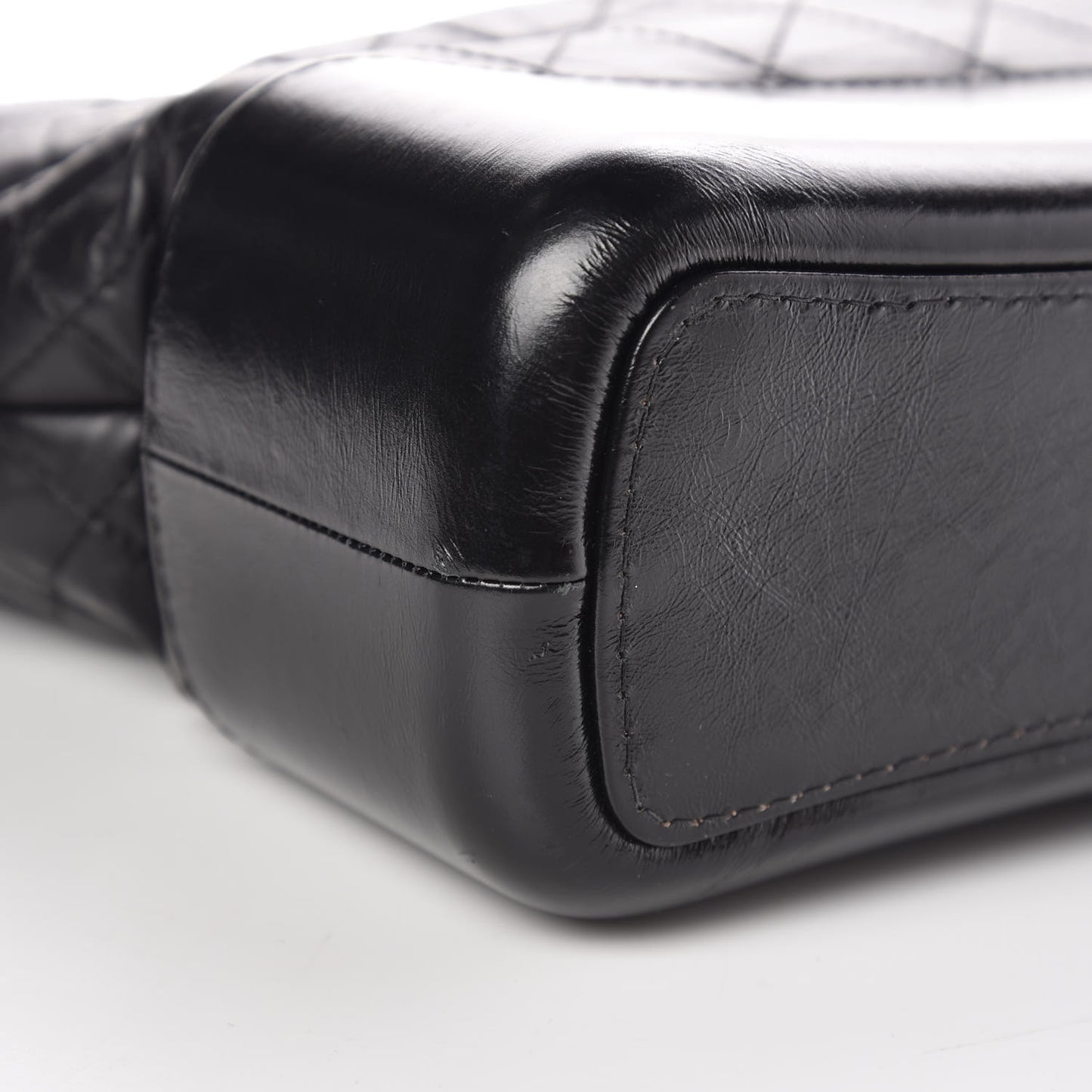 Aged Calfskin Quilted Medium Gabrielle Hobo Black