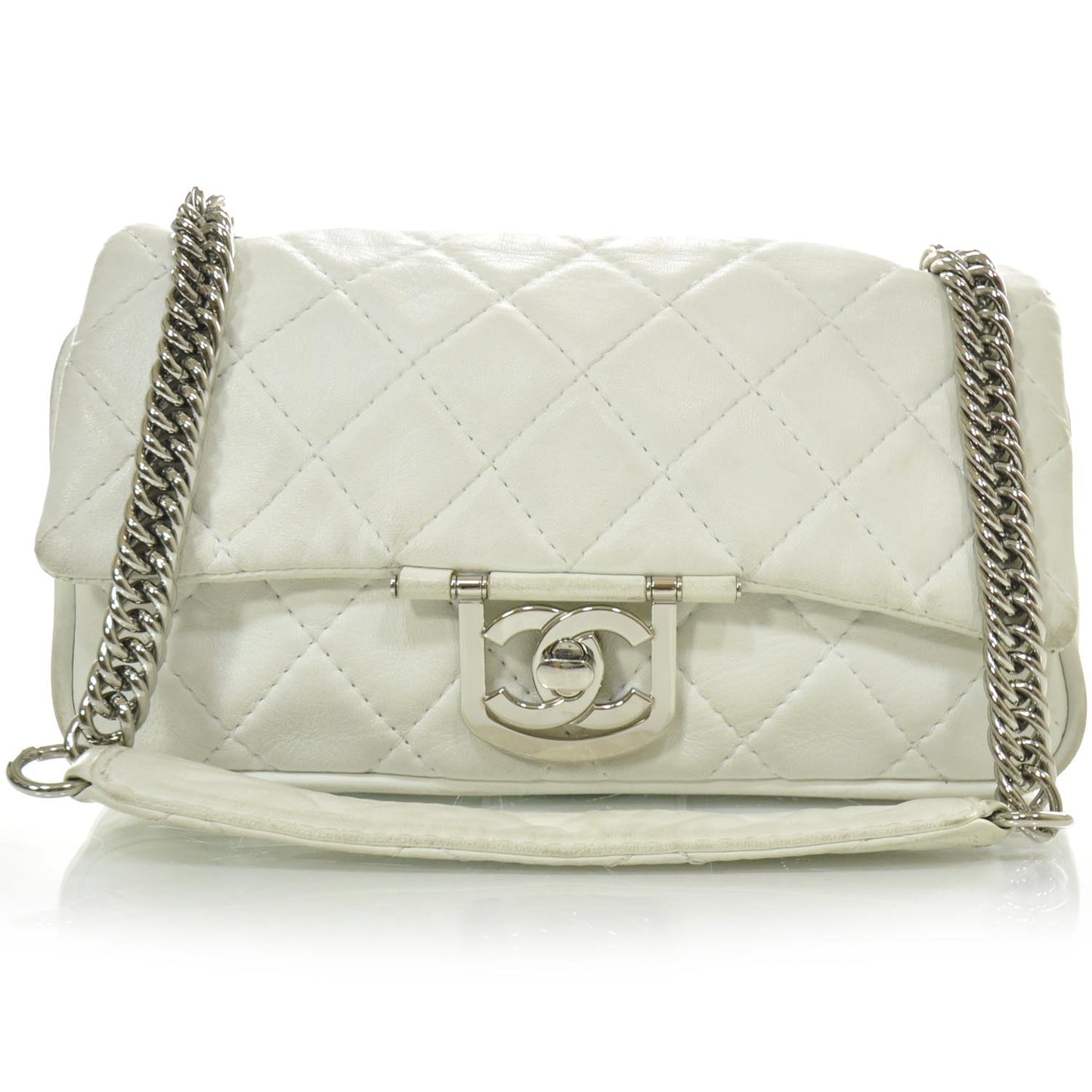 Lambskin Icons Secret Label Medium Flap White