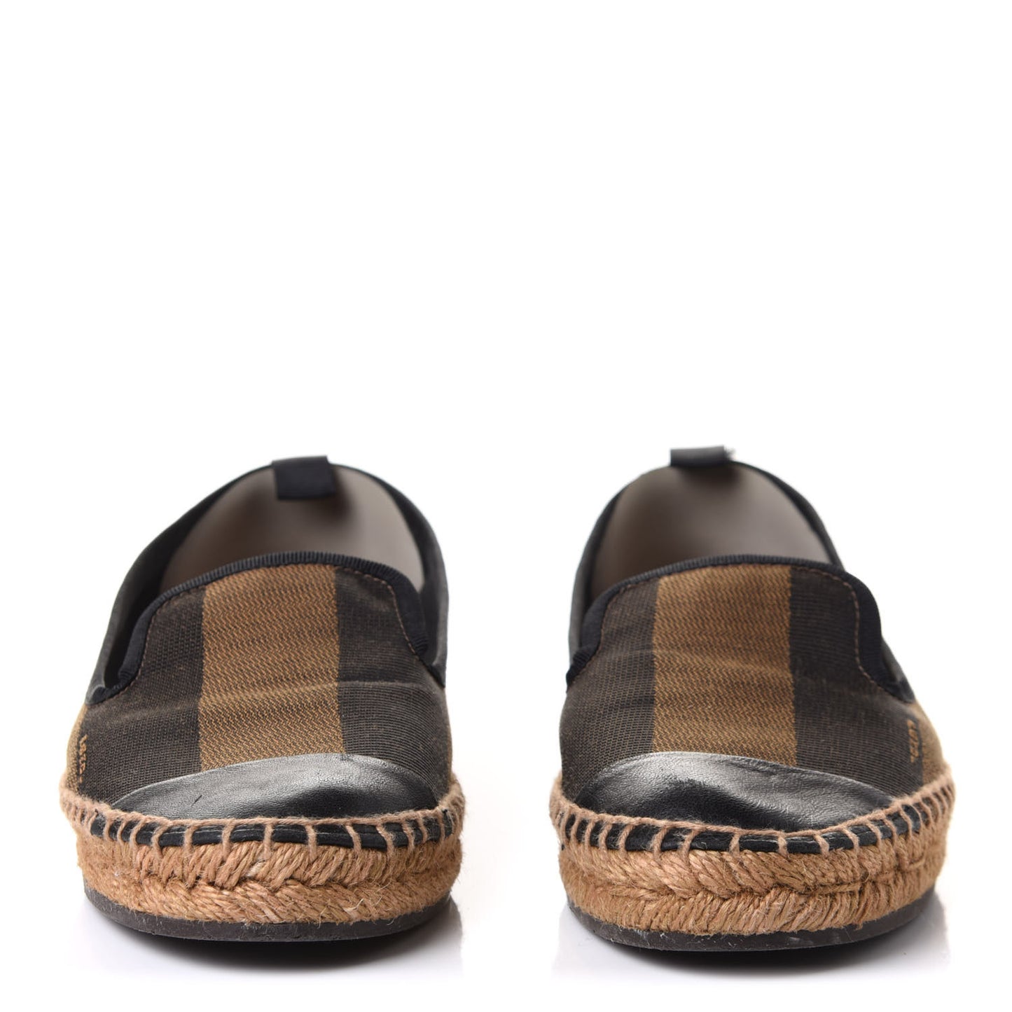 Canvas Pequin Espadrilles 36 Tobacco Black