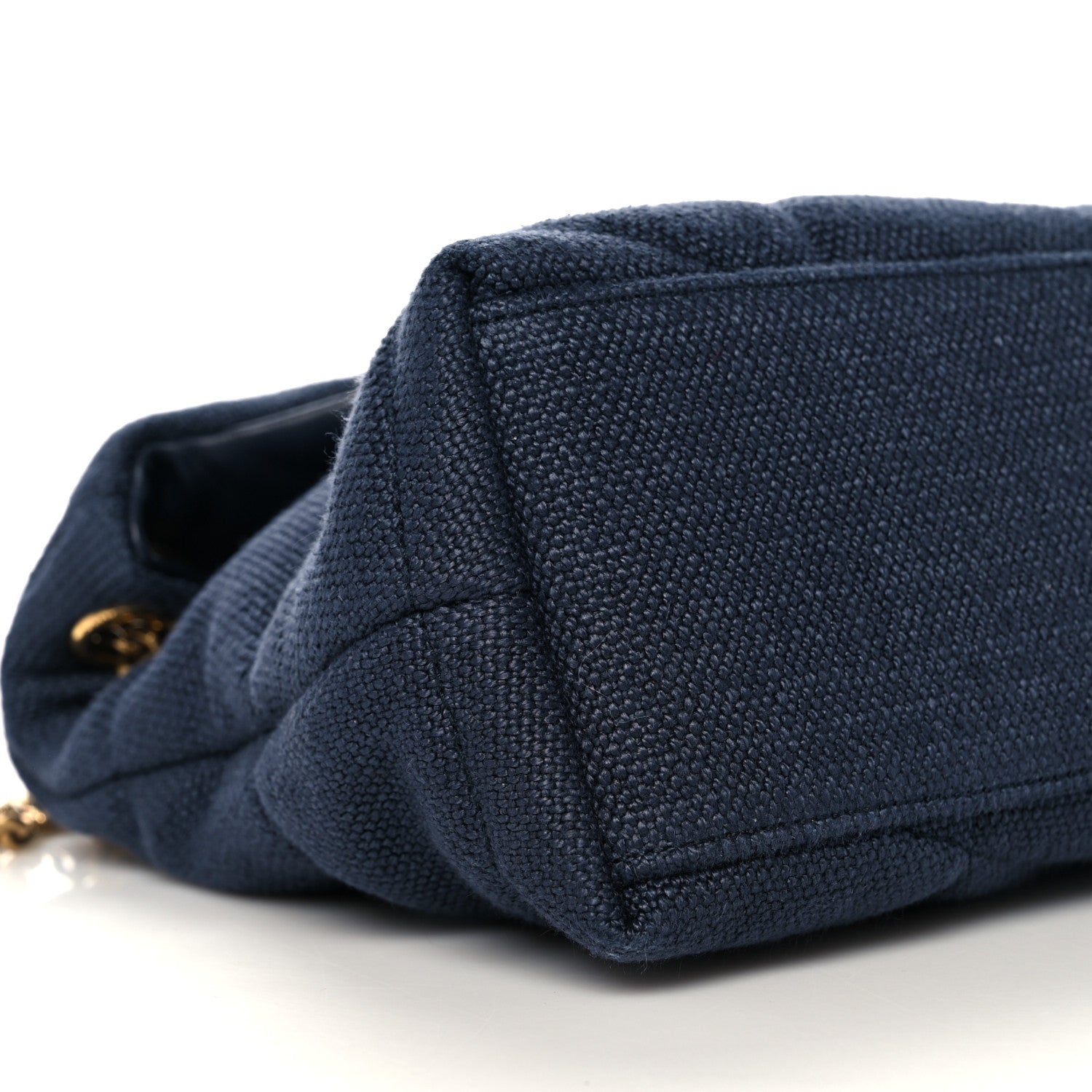 Saint Laurent Canvas Quilted Small Loulou Puffer Monogram Chain Satchel Marine 9 of 15