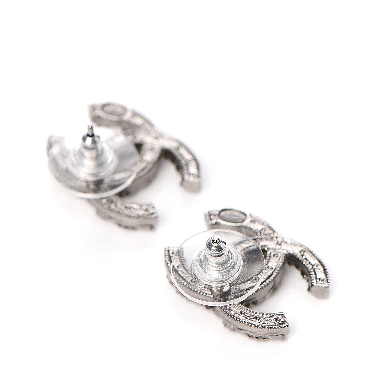Chanel Ruthenium Crystal Pearl Caviar Earrings 3 of 5