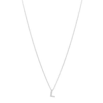 Roberto Coin 18K White Gold Diamond Love Letter L Pendant Necklace 1 of 4