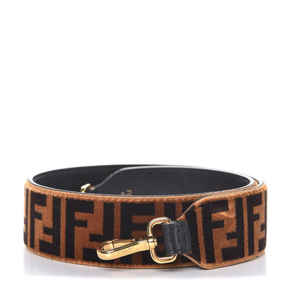 Fendi Velvet Tapestry FF Strap You Tobacco 1 of 5