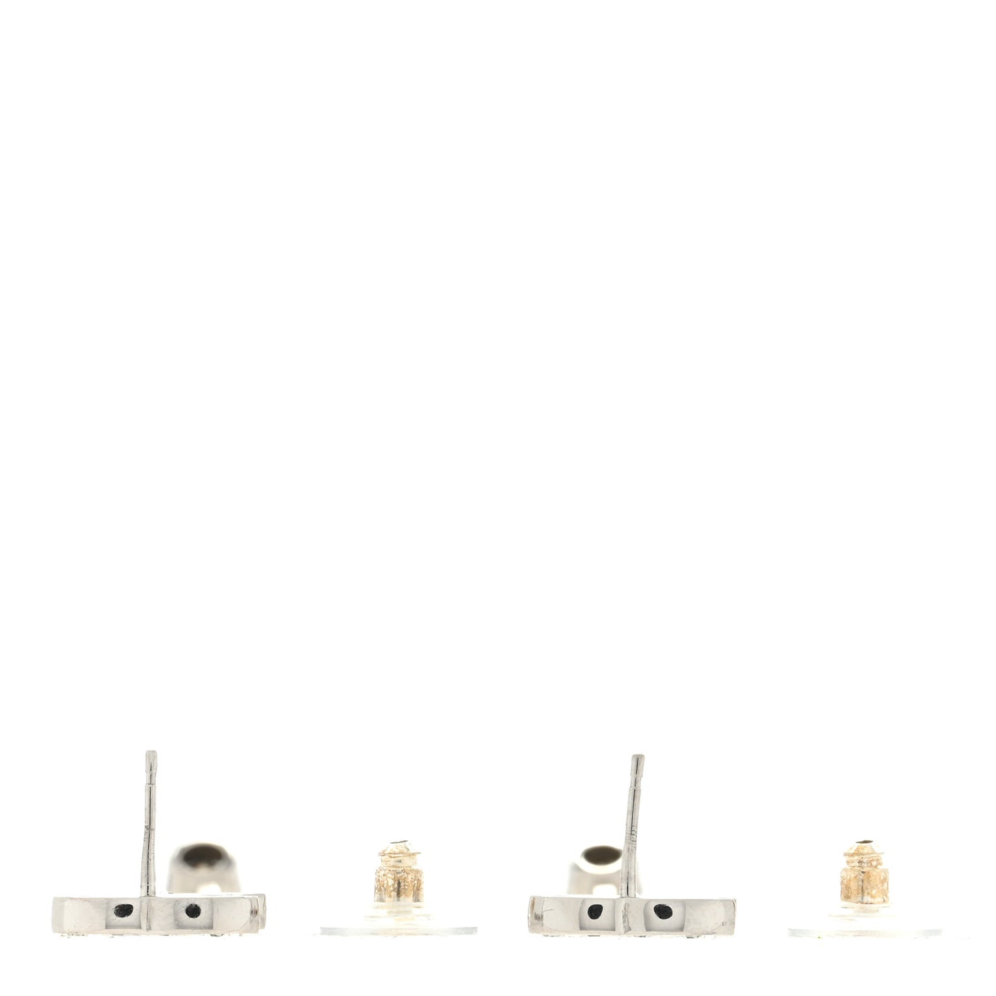 Metal Baguette Round Crystal CC Drop Long Earrings Silver