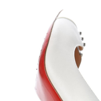 Christian Louboutin Nappa Patent Studded Predupump 85 Pumps 39.5 White 15 of 19