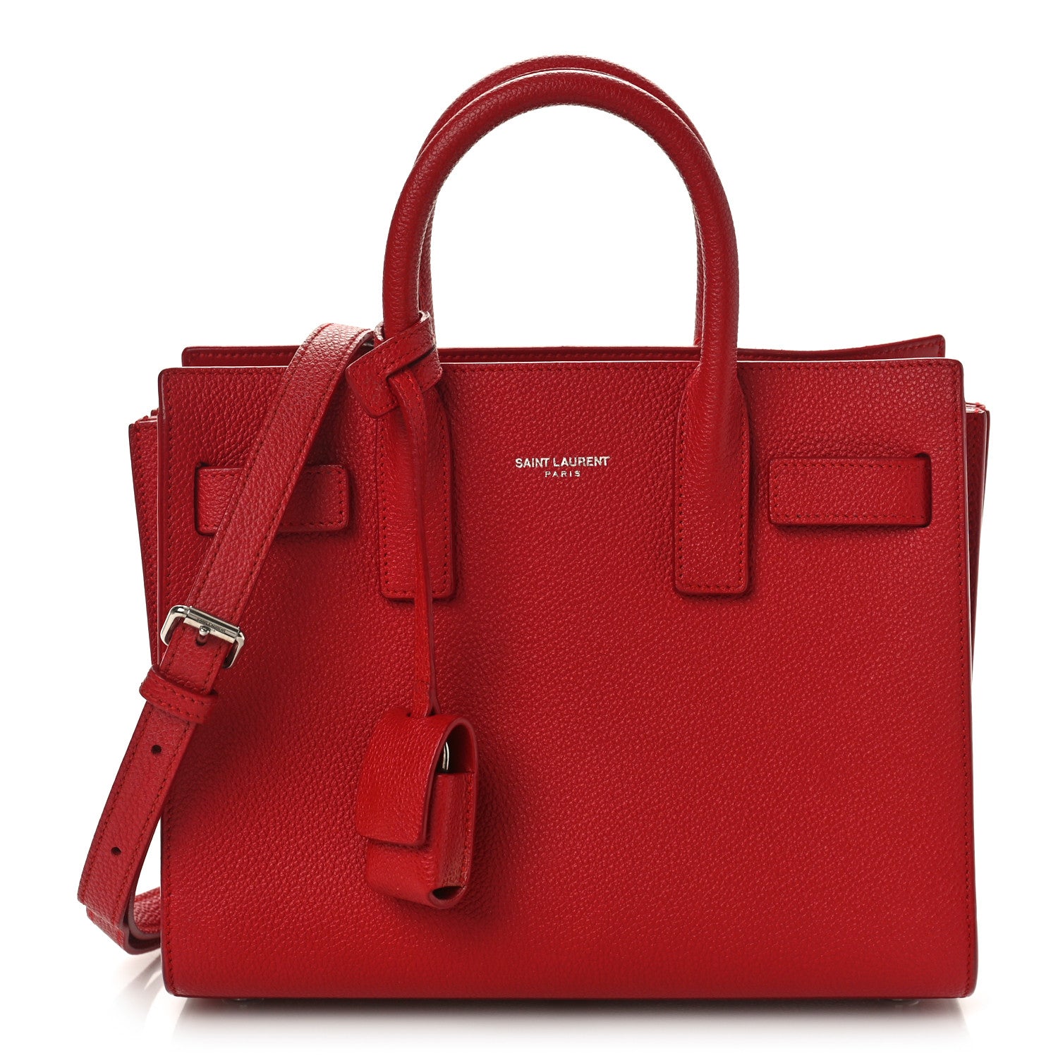 Saint Laurent Grained Calfskin Nano Sac De Jour Lipstick Red 1 of 11