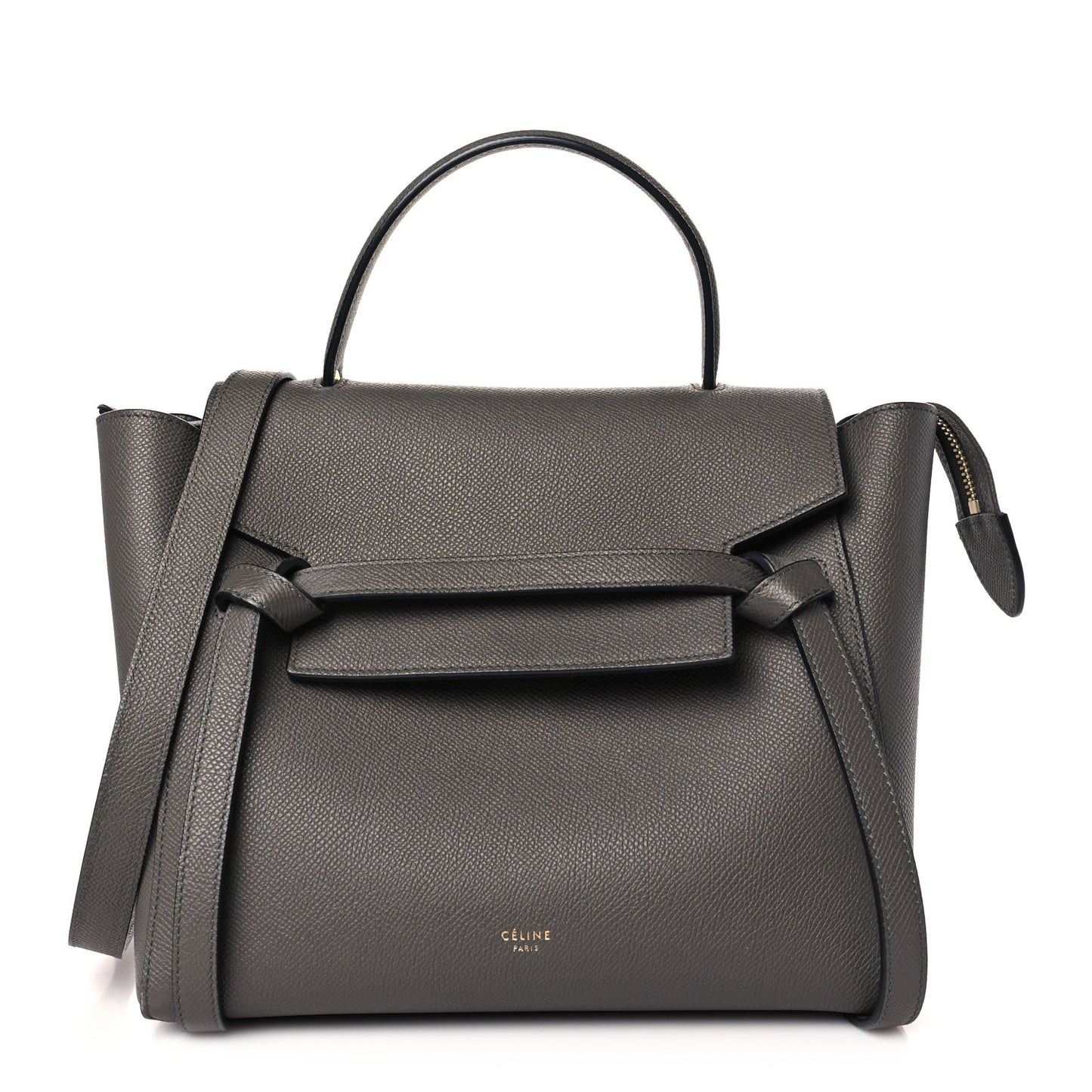 Baby Grained Calfskin Micro Belt Bag Grey