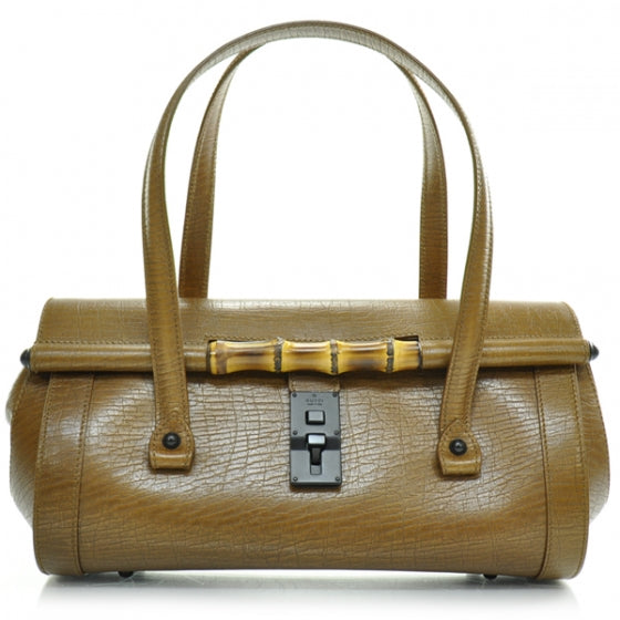 Gucci Leather Bamboo Bullet Satchel 1 of 10