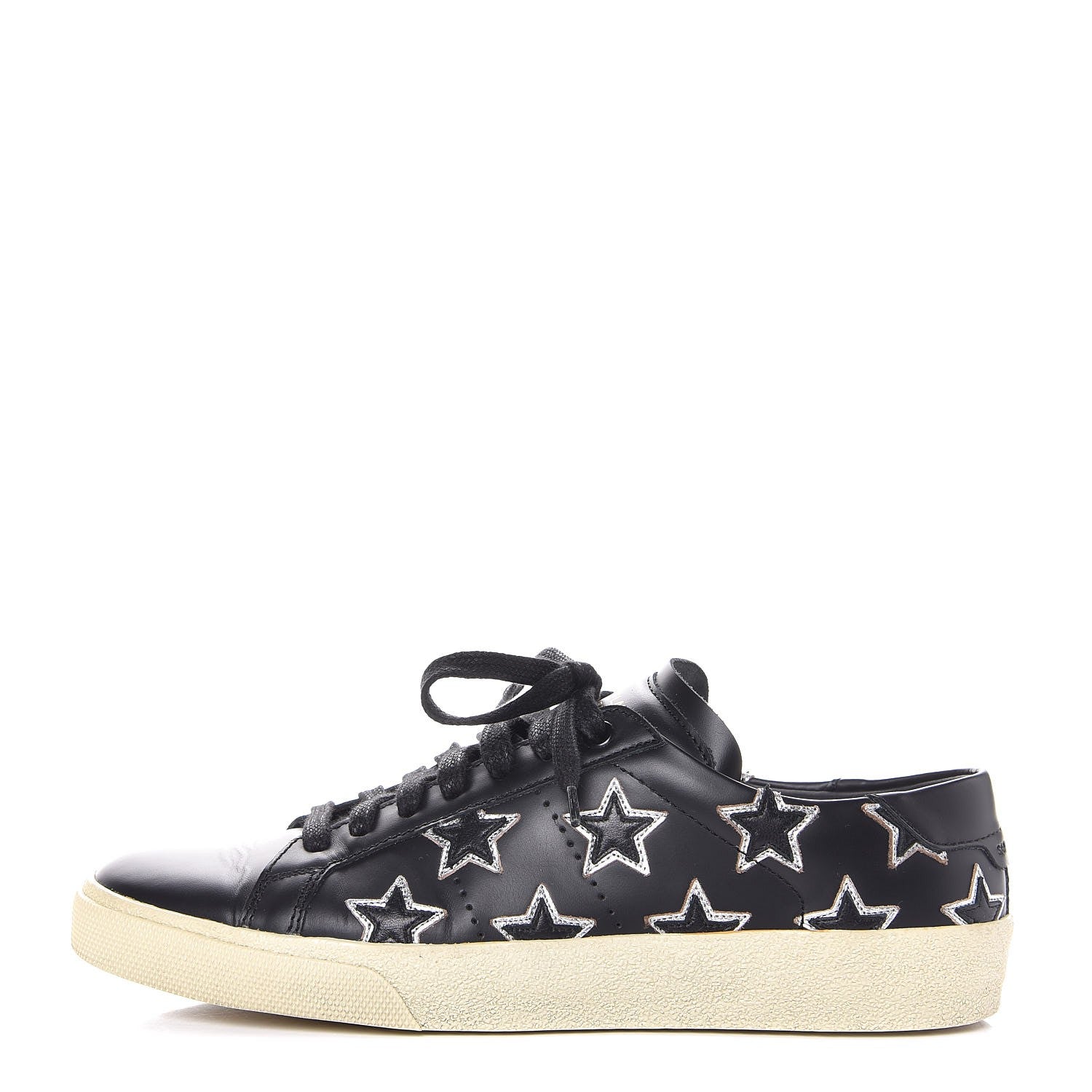 Saint Laurent Nappa Star Court Sneakers 38.5 Black 1 of 11