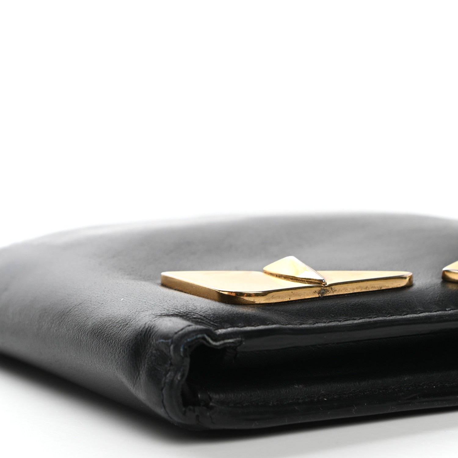 Fendi Vitello Century Metal Monster Eyes Bi-Fold Wallet Black 14 of 17