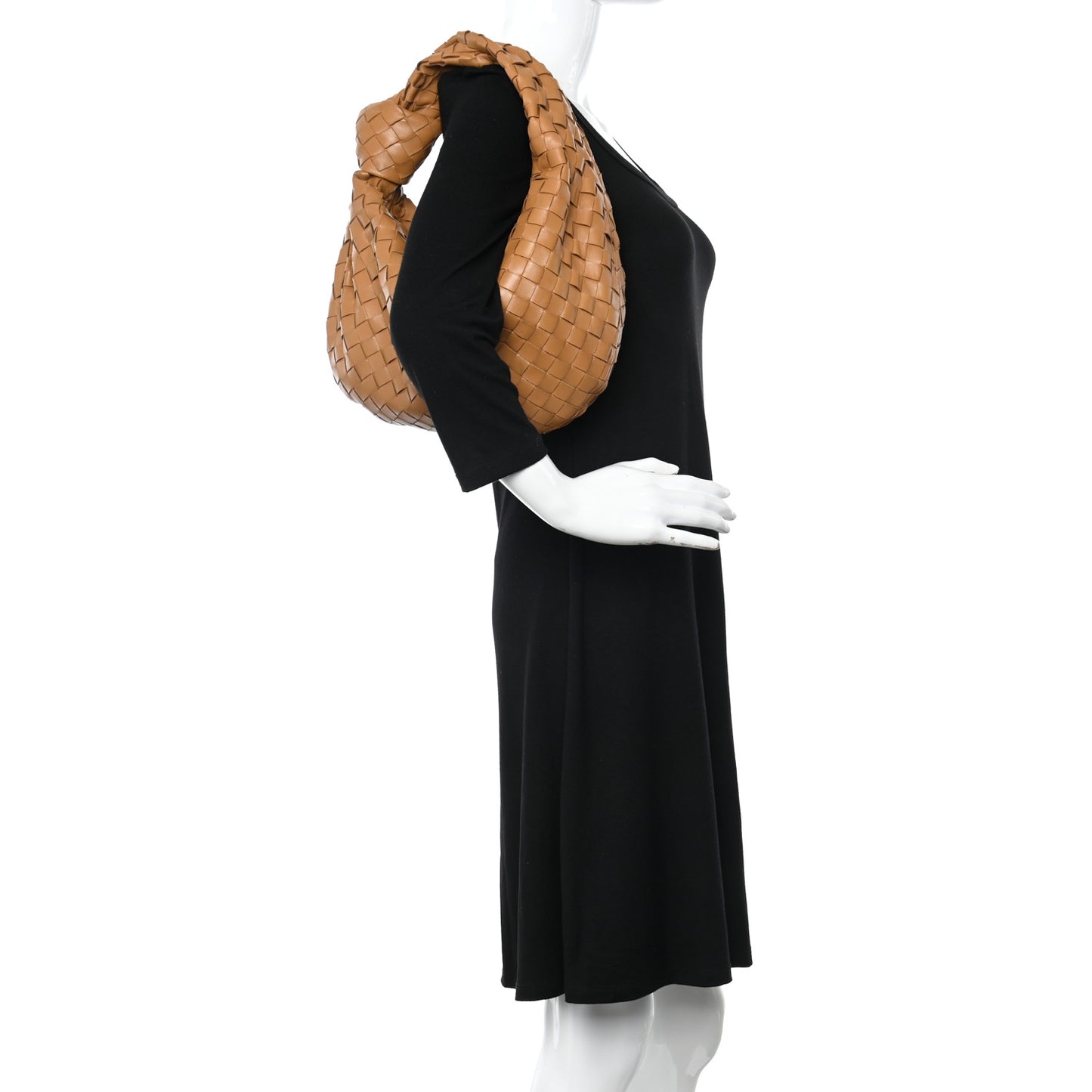 Nappa Intrecciato Teen Jodie Hobo Caramel