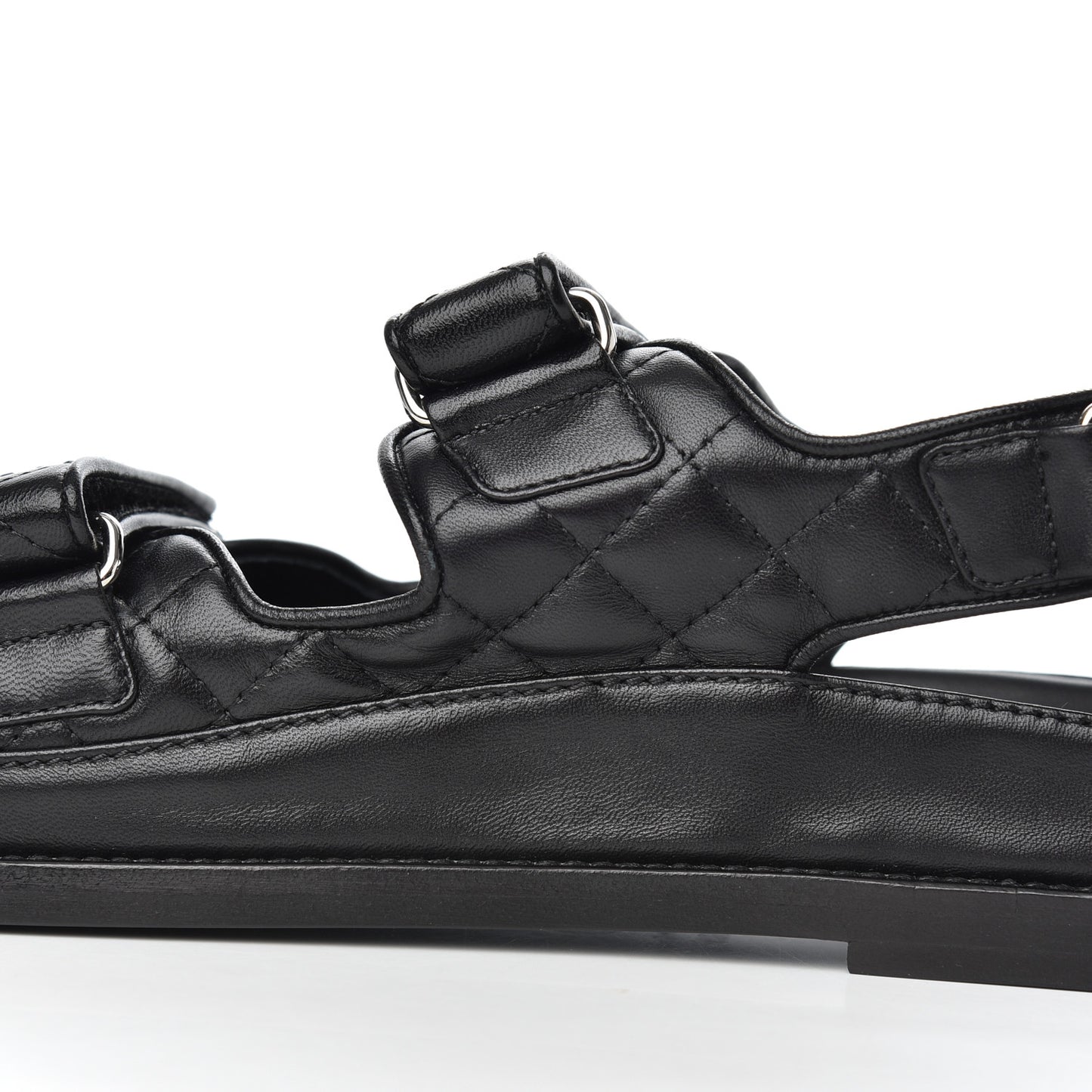 Lambskin Velcro Dad Sandals 38.5 Black