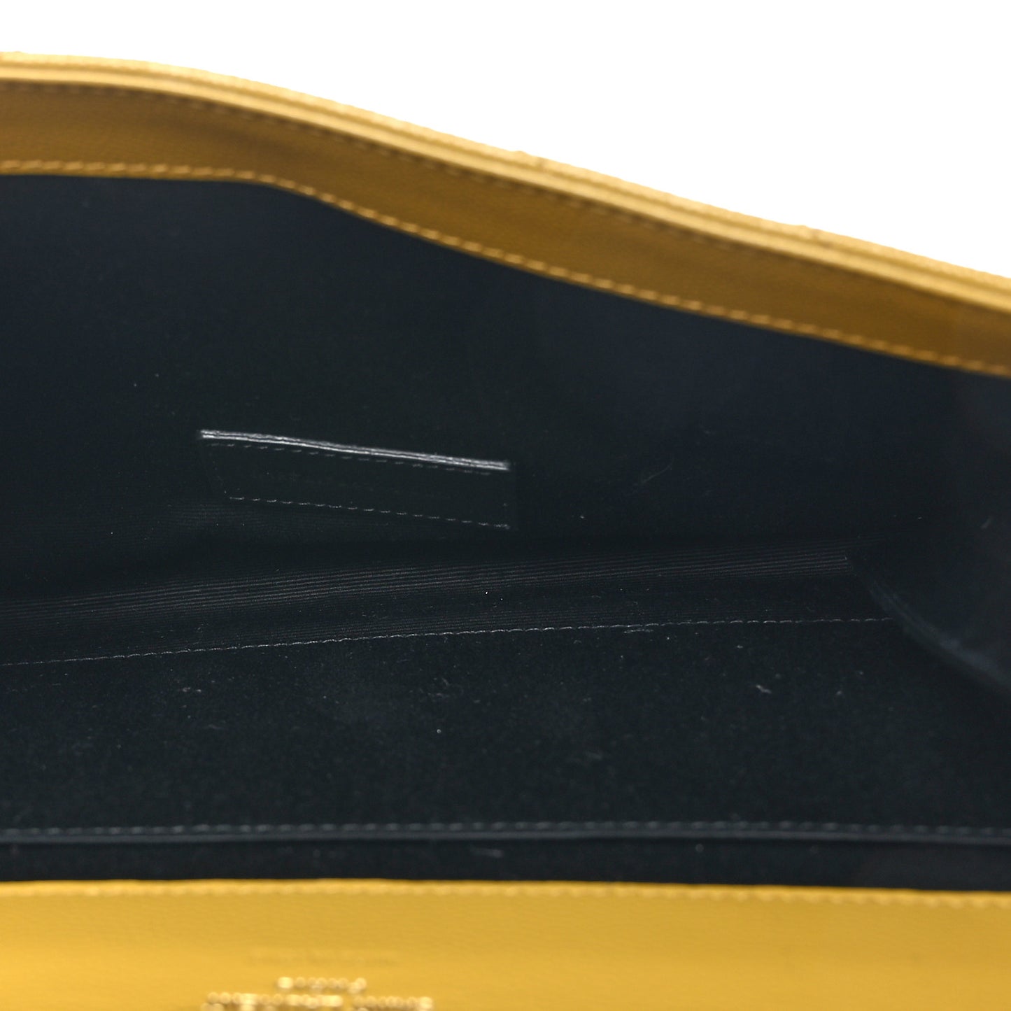 Grain De Poudre Matelasse Chevron Monogram Envelope Clutch Mustard