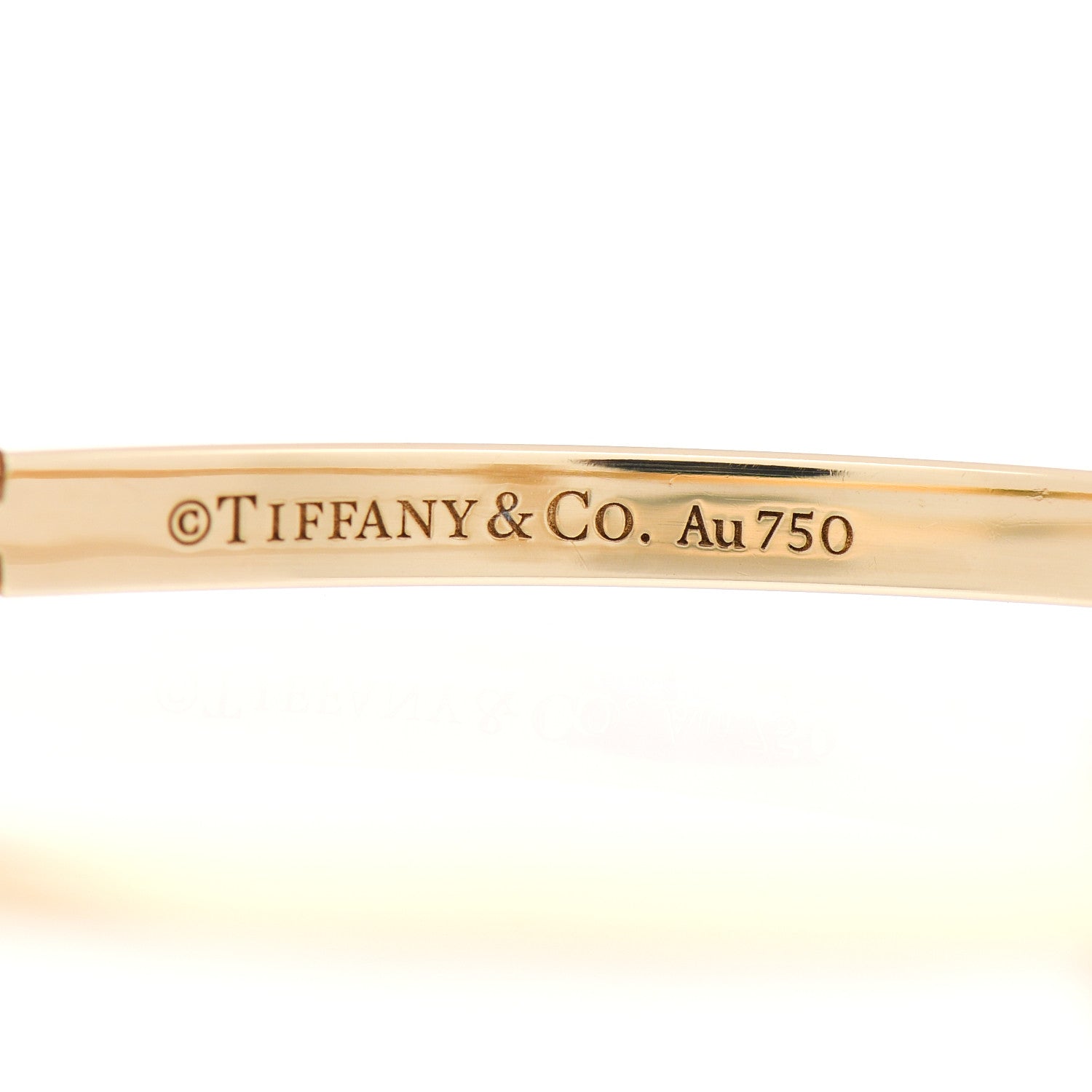 Tiffany 18K Yellow Gold Narrow T T1 Hinged Bangle Bracelet 4 of 4